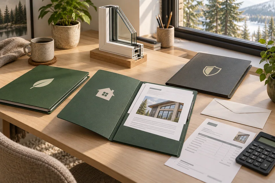 Conceptual architectural illustration: check eligibility before committing. Program, paperwork, financing, coverage