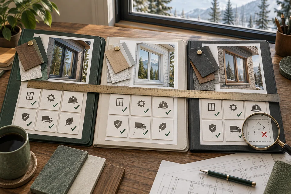 Conceptual architectural illustration: compare what the quotes include. Scope, warranties, exclusions